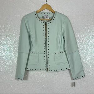 J’ ENVIE Leather Mint  Green Studded Women's Jacket size Small
